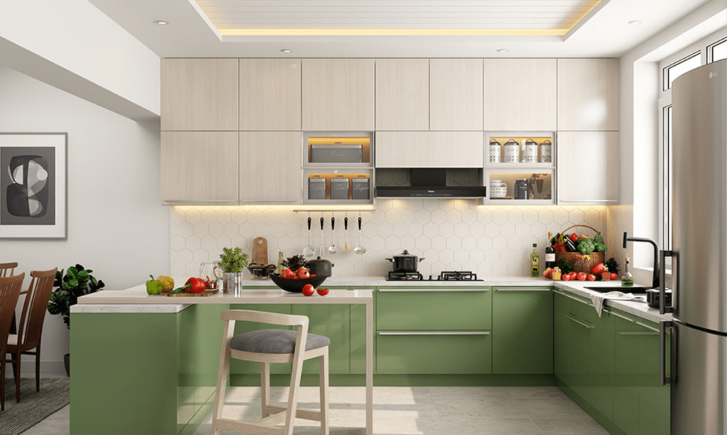 Compact modular kitchen with smart solutions