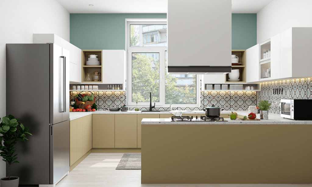 Compact modular kitchen with smart solutions