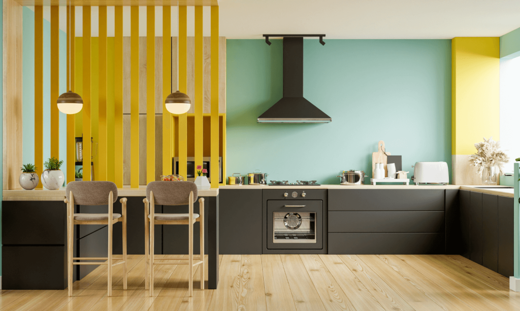 U-shaped modular kitchen layout